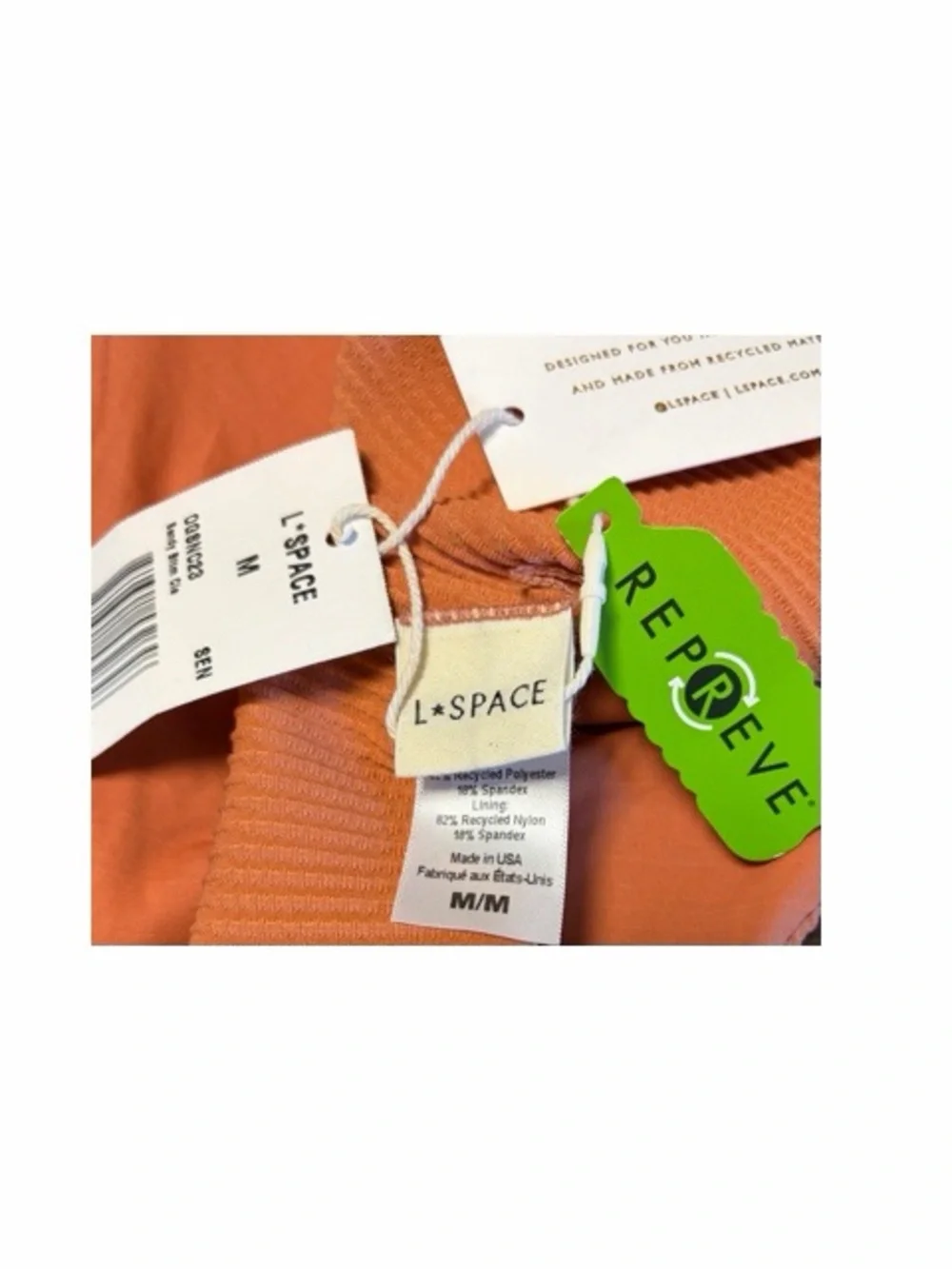 L*‎ Space Eco Ribbed Sandy Bikini Bottoms NWT